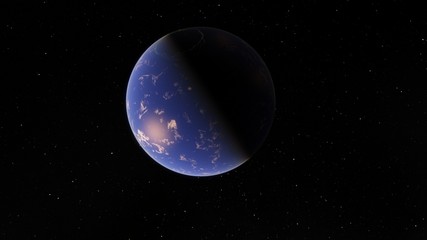 Exoplanet 3D illustration Second Earth (Elements of this image furnished by NASA)