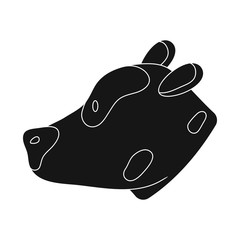 Vector illustration of pig and face  sign. Collection of pig and pork vector icon for stock.