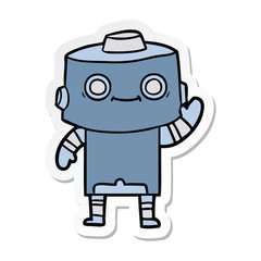 sticker of a cartoon robot