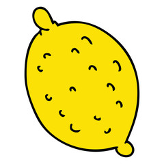 quirky hand drawn cartoon lemon