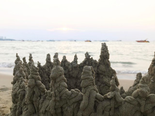 Sand castle on the beach