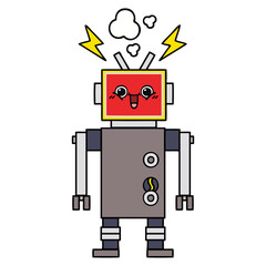 cute cartoon happy robot