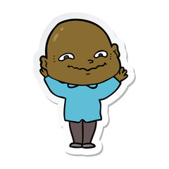 sticker of a cartoon creepy guy