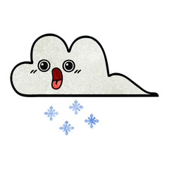 retro grunge texture cartoon snow cloud