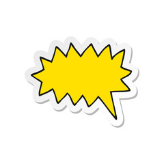 sticker of a cartoon simple shout bubble doodle