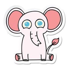 sticker of a quirky hand drawn cartoon elephant