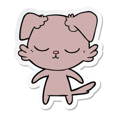 sticker of a cute cartoon dog