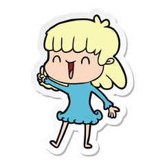 sticker of a cartoon woman