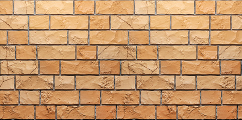 Texture of orange grunge brickwall. 3d render