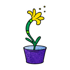 textured cartoon doodle of a house plant