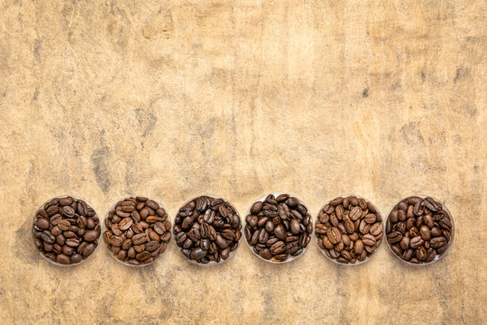 variety of coffee beans from different parts of the world