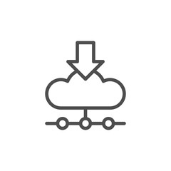 Fototapeta premium Cloud uploading line icon