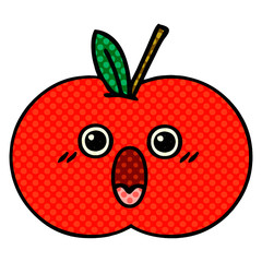 Naklejka premium comic book style cartoon red apple