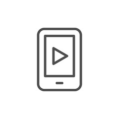 Fototapeta premium Mobile video line icon