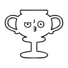 line drawing cartoon trophy