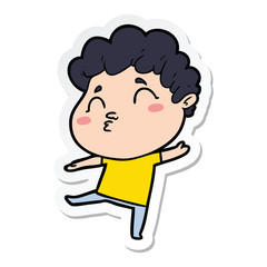sticker of a cartoon man pouting