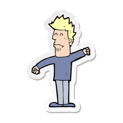 sticker of a cartoon stressed man