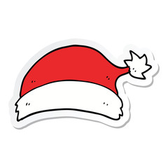 sticker of a cartoon christmas hat