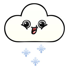 gradient shaded cartoon snow cloud