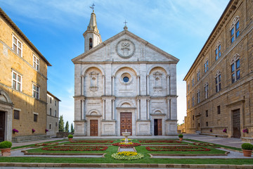 Santa Maria Assunta on the Piazza Pio II. Roman Catholic cathedral in Pienza dedicated to the...