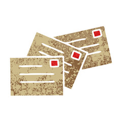 retro illustration style cartoon stamped letters