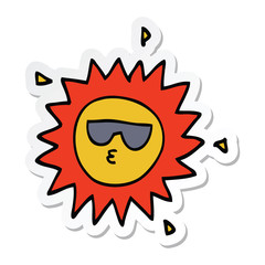 sticker of a cartoon sun