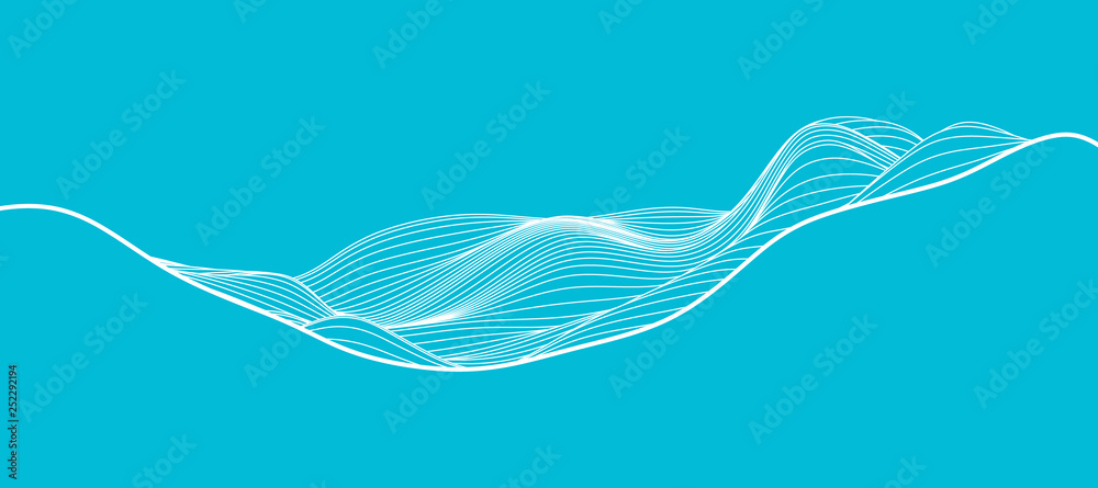 Wall mural abstract wave curve line concept for wave, mountain, skyline