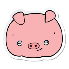 sticker of a cartoon happy pig