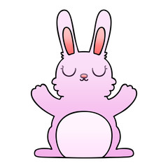 quirky gradient shaded cartoon rabbit