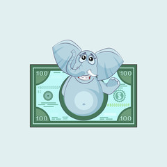 elephant sticker emoticon money profit dollar