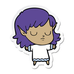 sticker of a cartoon elf girl