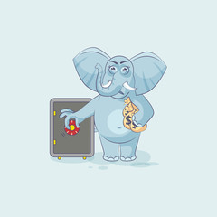 elephant sticker emoticon open safe to hide money