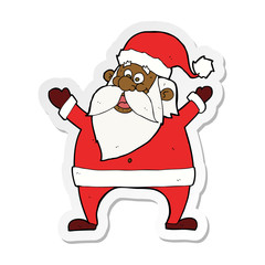 sticker of a jolly santa cartoon