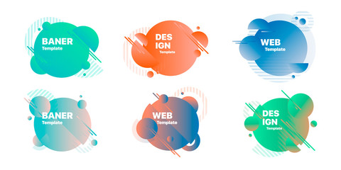 Modern abstract vector banners. Badges set. Trendy minimal design. Eps10 vector.