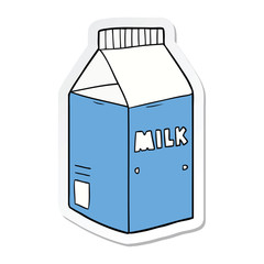 sticker of a cartoon milk carton