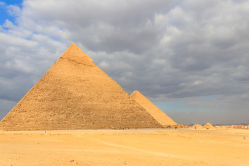 Obraz na płótnie Canvas Giza pyramid complex on the Giza Plateau, on the outskirts of Cairo, Egypt