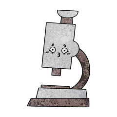 retro grunge texture cartoon microscope