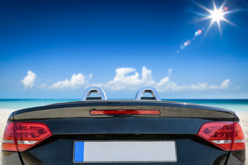 Naklejka premium Summer car and slim young woman 