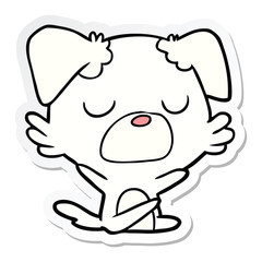 sticker of a cartoon dog