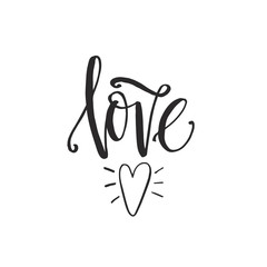 Hand drawn word. Brush pen lettering with phrase "love".