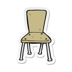 sticker of a cartoon old school chair