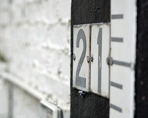 Number 21 on side of building