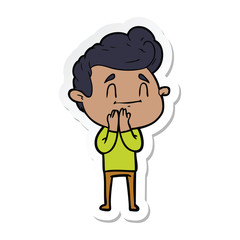sticker of a happy cartoon man
