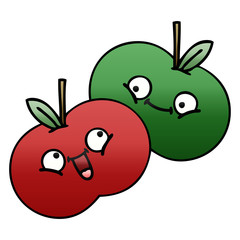 gradient shaded cartoon juicy apple