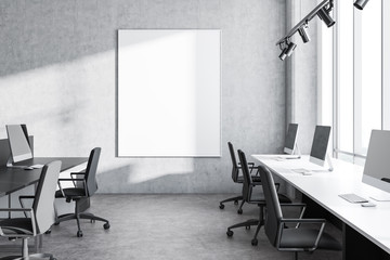 Fototapeta premium Concrete office with poster