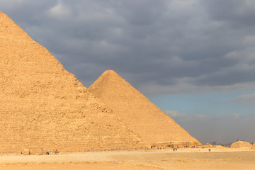 Fototapeta na wymiar Giza pyramid complex on the Giza Plateau, on the outskirts of Cairo, Egypt