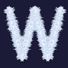 Letter "W" of ice and snow