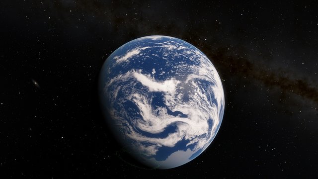 Planet Earth from space 3D illustration orbital view, our planet from the orbit, world, ocean, atmosphere, land, clouds, globe (Elements of this image furnished by NASA) © Инна Архипова