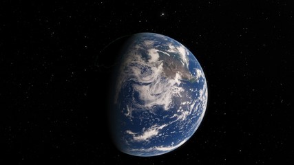 Planet Earth from space 3D illustration orbital view, our planet from the orbit, world, ocean, atmosphere, land, clouds, globe (Elements of this image furnished by NASA)