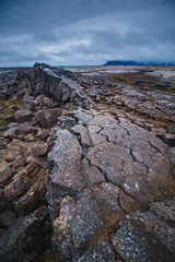 Wrinkled ground near Surtshellir cave summer season